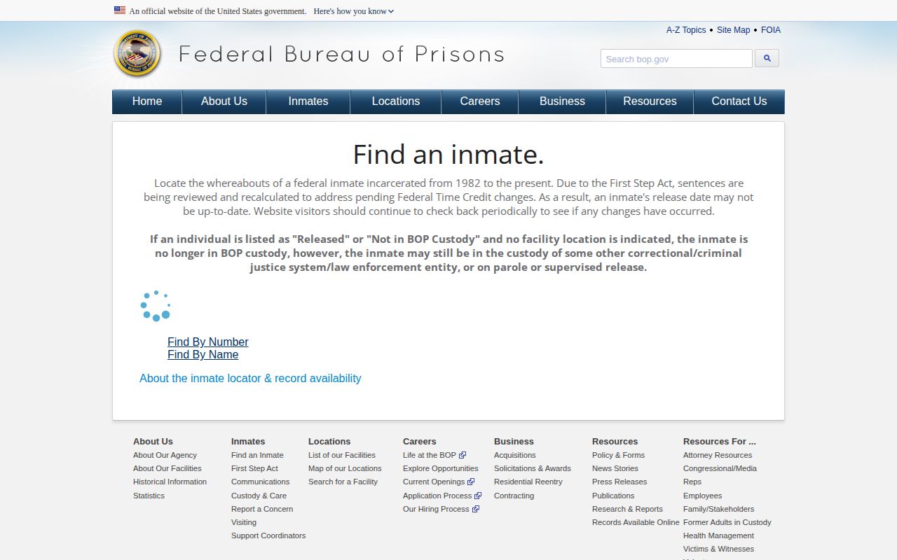 Federal locator result for a Pershing County release inquiry